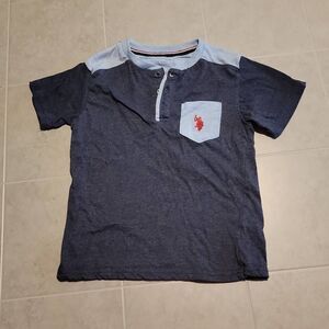 U.S. Polo Assn Boys Short Sleeve Blue Top Size XL 7